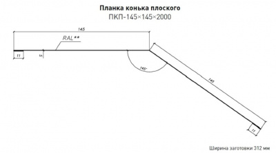 Конек плоский 145х145 Стинержи Полиэстер ST