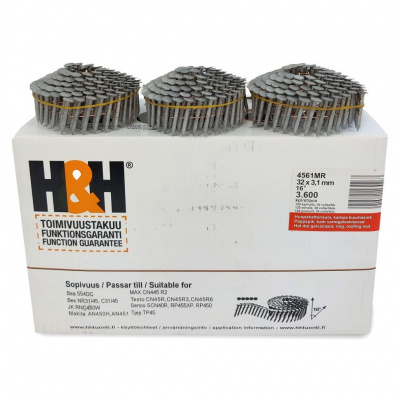 Кровельные гвозди H&H 3.1x32 Ring HDG 3600 шт.