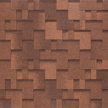 Мягкая кровля Тегола NOBIL TILE Акцент Красно-коричневый