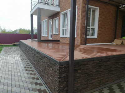 Террасная доска пустотелая Deckart Praktik New Wave Орех