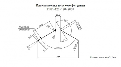 Конек фигурный 120х15х25х15х120 Стинержи Полиэстер ST