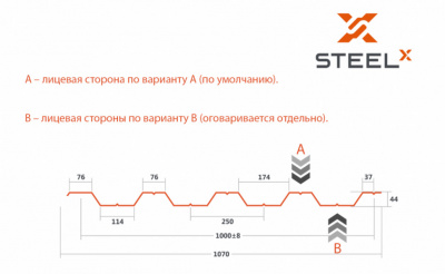 Профнастил НС44 SteelX полиэстер